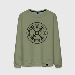 Свитшот хлопковый мужской Вегвизир Гальдрастав Z, цвет: авокадо