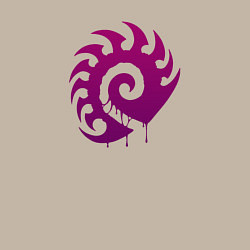 Свитшот хлопковый мужской Zerg logo Purple, цвет: миндальный — фото 2