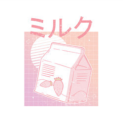 Свитшот хлопковый мужской Vaporwave Strawberry Milk, цвет: белый — фото 2