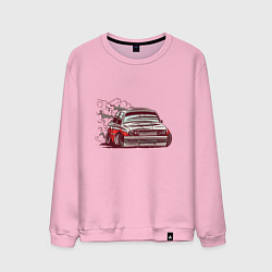 Свитшот хлопковый мужской Cartoon Car BMW M3 Drift, цвет: светло-розовый