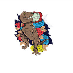 Свитшот хлопковый мужской Тиронозавр, цвет: белый — фото 2