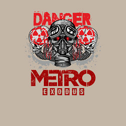 Свитшот хлопковый мужской Metro death DANGER противогаз, цвет: миндальный — фото 2