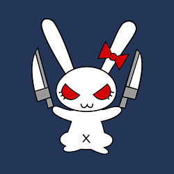 Свитшот хлопковый мужской Зайка с ножами, цвет: тёмно-синий — фото 2