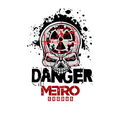 Свитшот хлопковый мужской Metro death DANGER радиация, цвет: белый — фото 2