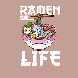 Свитшот хлопковый мужской Ramen life, цвет: пыльно-розовый — фото 2