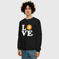 Свитшот хлопковый мужской LOVE BITCOIN БИТКОИН БИТОК, цвет: черный — фото 2