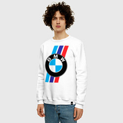 Свитшот хлопковый мужской BMW БМВ M PERFORMANCE, цвет: белый — фото 2