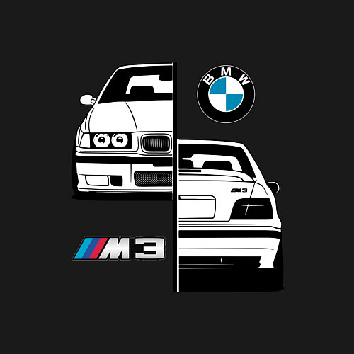 Мужской свитшот BMW M3 E 36 БМВ М3 E 36 / Черный – фото 3