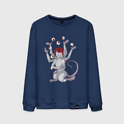 Свитшот хлопковый мужской Крысиный шут, цвет: тёмно-синий