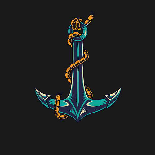 Мужской свитшот МОРСКОЙ ЯКОРЬ / Черный – фото 3