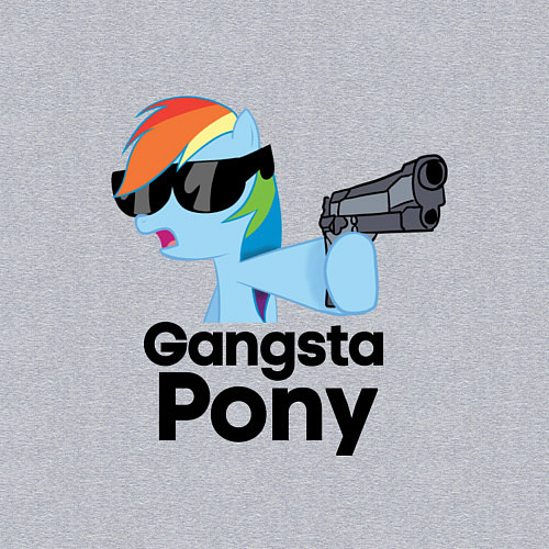 Мужской свитшот Gangsta pony / Меланж – фото 3
