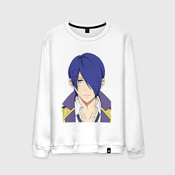 Свитшот хлопковый мужской Аой Суминомия каллиграфист, цвет: белый