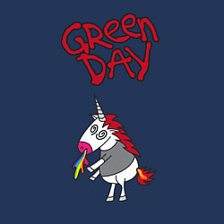 Свитшот хлопковый мужской Green Day Unicorn, цвет: тёмно-синий — фото 2