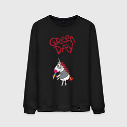 Свитшот хлопковый мужской Green Day Unicorn, цвет: черный