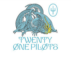 Свитшот хлопковый мужской Twenty one pilots SaI Дракон, цвет: белый — фото 2