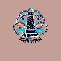 Свитшот хлопковый мужской Ocean voyage Маяк, цвет: пыльно-розовый — фото 2