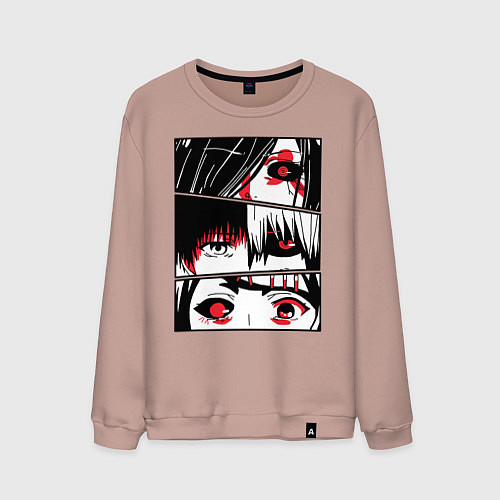 Мужской свитшот Токийский Гуль / Пыльно-розовый – фото 1