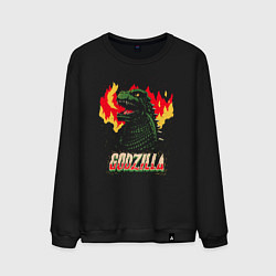 Свитшот хлопковый мужской GODZILLA, цвет: черный