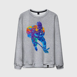 Свитшот хлопковый мужской Хоккеист, цвет: меланж