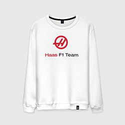 Свитшот хлопковый мужской Haas F1 Team, цвет: белый