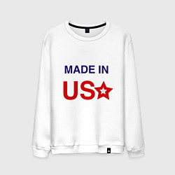 Свитшот хлопковый мужской Made in usa, цвет: белый