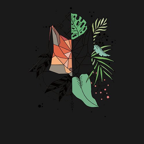 Мужской свитшот Geometry Fox / Черный – фото 3