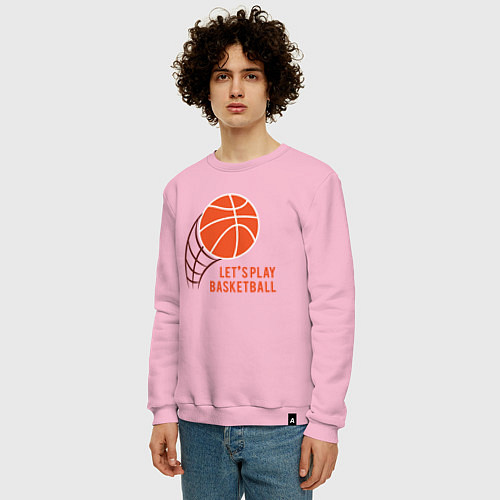Мужской свитшот Play Basketball / Светло-розовый – фото 3