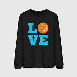 Свитшот хлопковый мужской Love basketball, цвет: черный