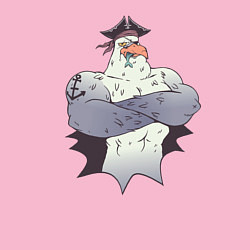 Свитшот хлопковый мужской Чайка Пират - Seagull Pirate, цвет: светло-розовый — фото 2