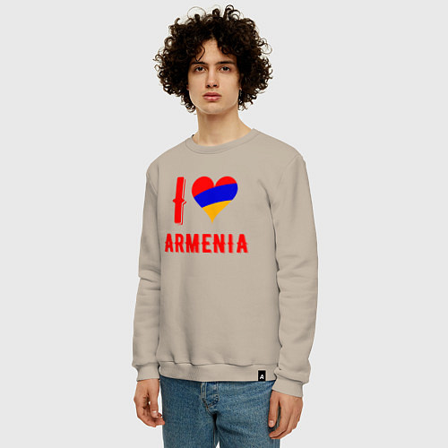 Мужской свитшот I Love Armenia / Миндальный – фото 3
