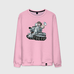 Свитшот хлопковый мужской Девушки и танки Jatkosota, цвет: светло-розовый