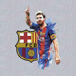 Свитшот хлопковый мужской Lionel Messi Barcelona Argentina!, цвет: меланж — фото 2