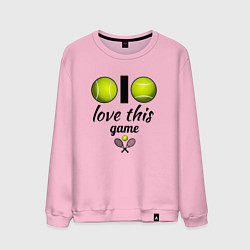 Свитшот хлопковый мужской Я люблю теннис, цвет: светло-розовый