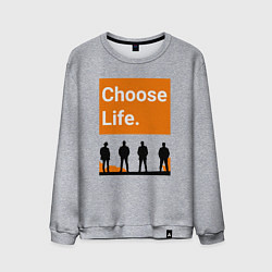 Свитшот хлопковый мужской Choose Life, цвет: меланж