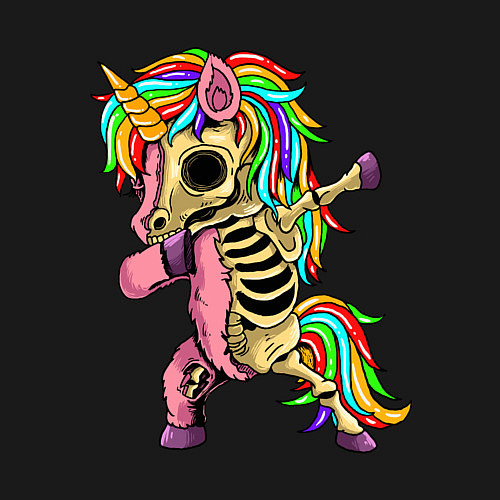 Мужской свитшот Единорог зомби dab / Черный – фото 3