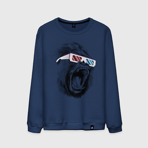 Мужской свитшот Дикая горилла / Тёмно-синий – фото 1