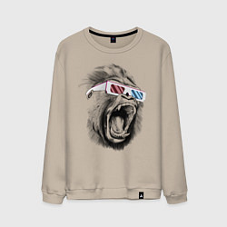 Свитшот хлопковый мужской Дикая горилла, цвет: миндальный