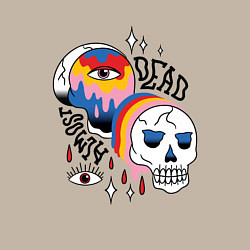 Свитшот хлопковый мужской Trippy Almost Dead Skull Тату, цвет: миндальный — фото 2