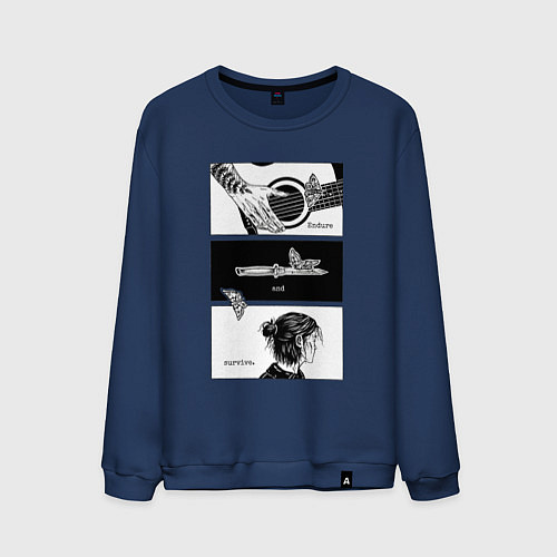 Мужской свитшот Endure and survive / Тёмно-синий – фото 1