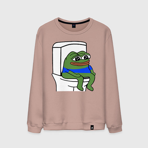 Мужской свитшот Лягушонок пепе / Пыльно-розовый – фото 1