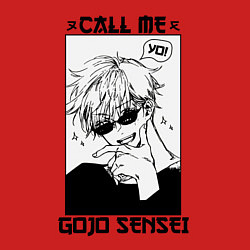 Свитшот хлопковый мужской Позвони мне сатору годзе, цвет: красный — фото 2