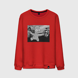 Свитшот хлопковый мужской Simpsons x Nirvana, цвет: красный