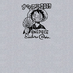 Свитшот хлопковый мужской Улыбка Луффи с веером One Piece, цвет: меланж — фото 2