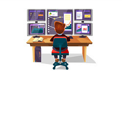 Свитшот хлопковый мужской Я Трейдер, цвет: белый — фото 2