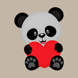 Свитшот хлопковый мужской Love Панда, цвет: миндальный — фото 2