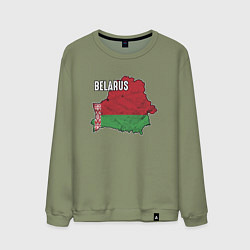 Свитшот хлопковый мужской Belarus Map, цвет: авокадо
