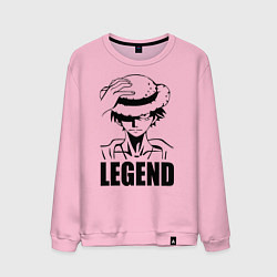 Свитшот хлопковый мужской Луффи Легенда One Piece, цвет: светло-розовый
