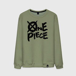 Свитшот хлопковый мужской One Piece Большой куш лого, цвет: авокадо