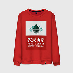 Свитшот хлопковый мужской Nongfu Spring Essential, цвет: красный