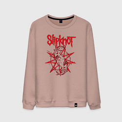 Свитшот хлопковый мужской Slipknot Slip Goats Art, цвет: пыльно-розовый